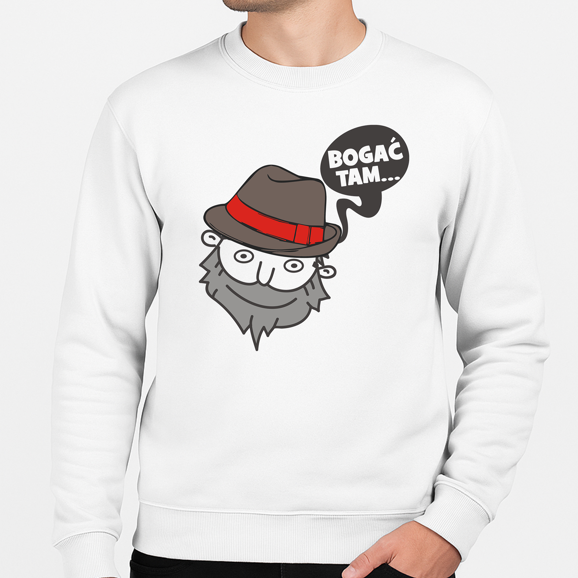 Bluza unisex Bogać Tam - Folkowy Vibe