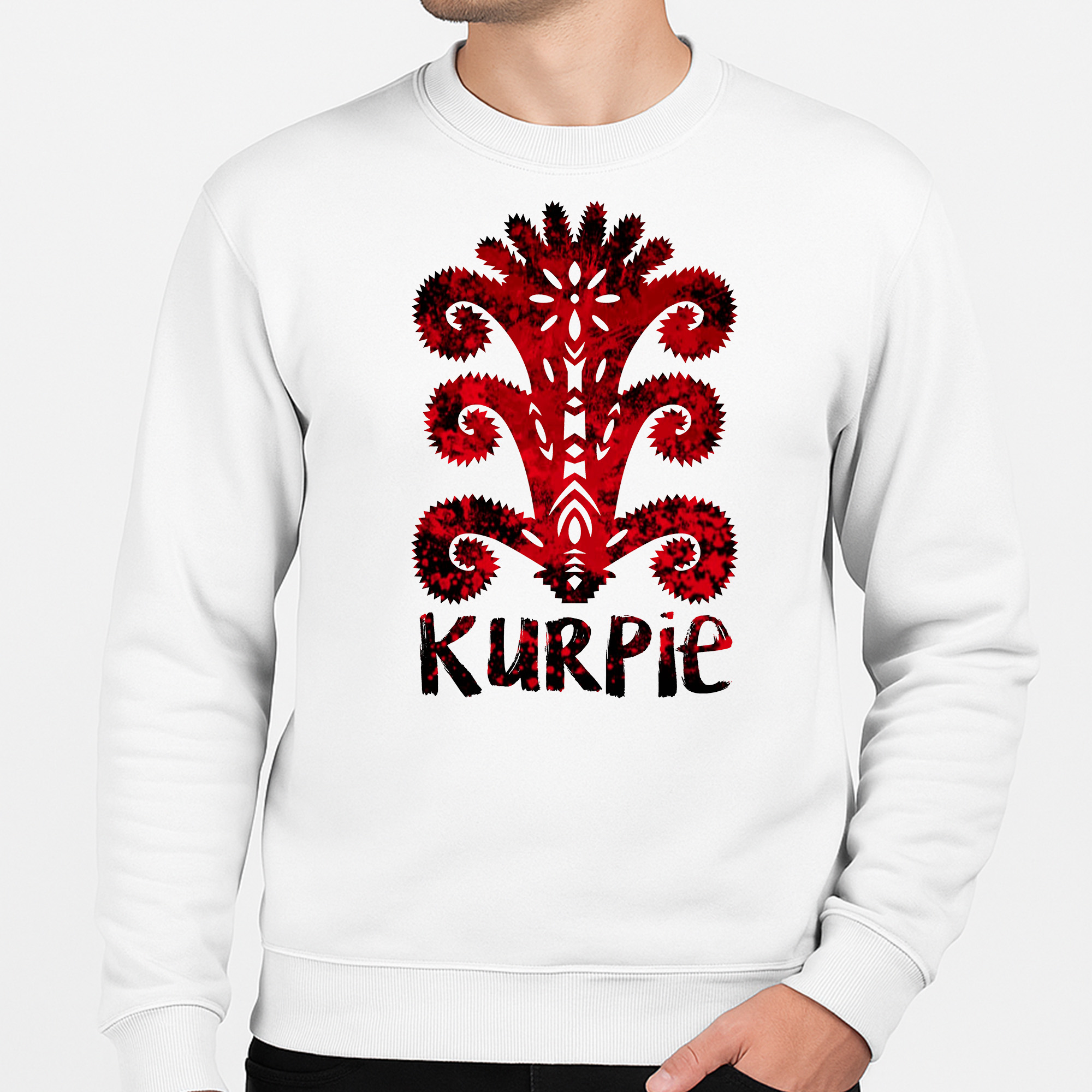 Bluza unisex Czerwona Wycinanka Kurpiowska