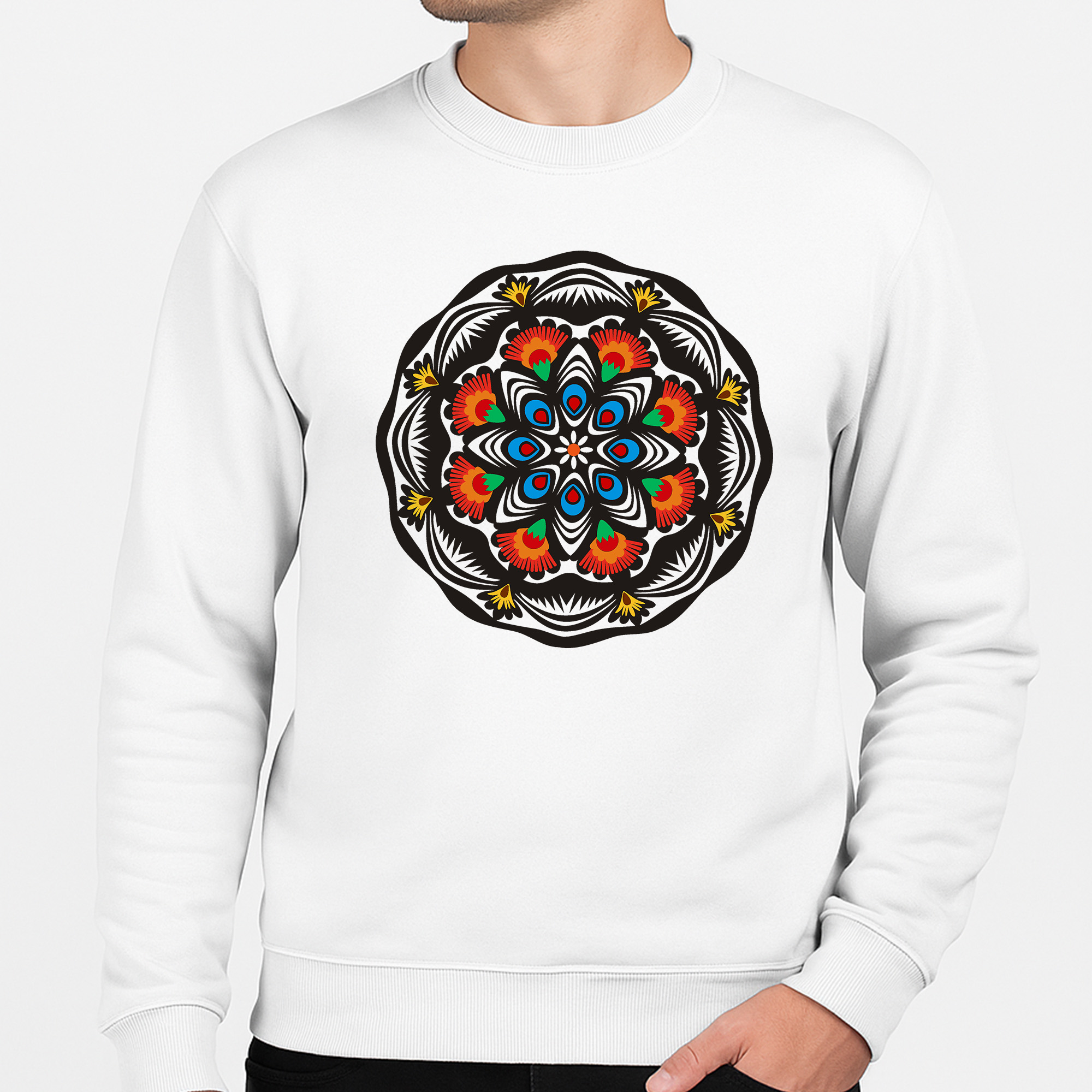 Bluza unisex Folkowa Mandala z Kurpi