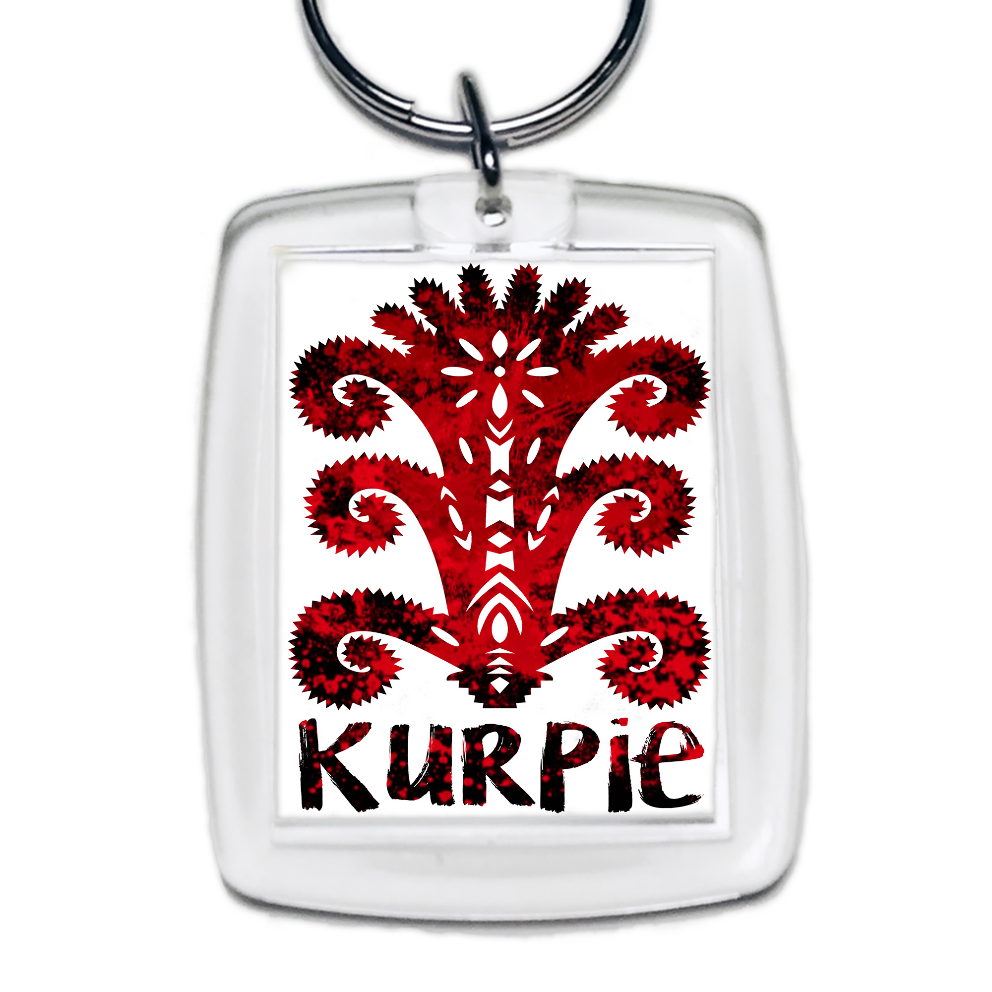 Brelok akrylowy Czerwona Wycinanka Kurpiowska