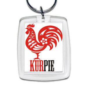 Brelok akrylowy Czerwony Kogut z Kurpi