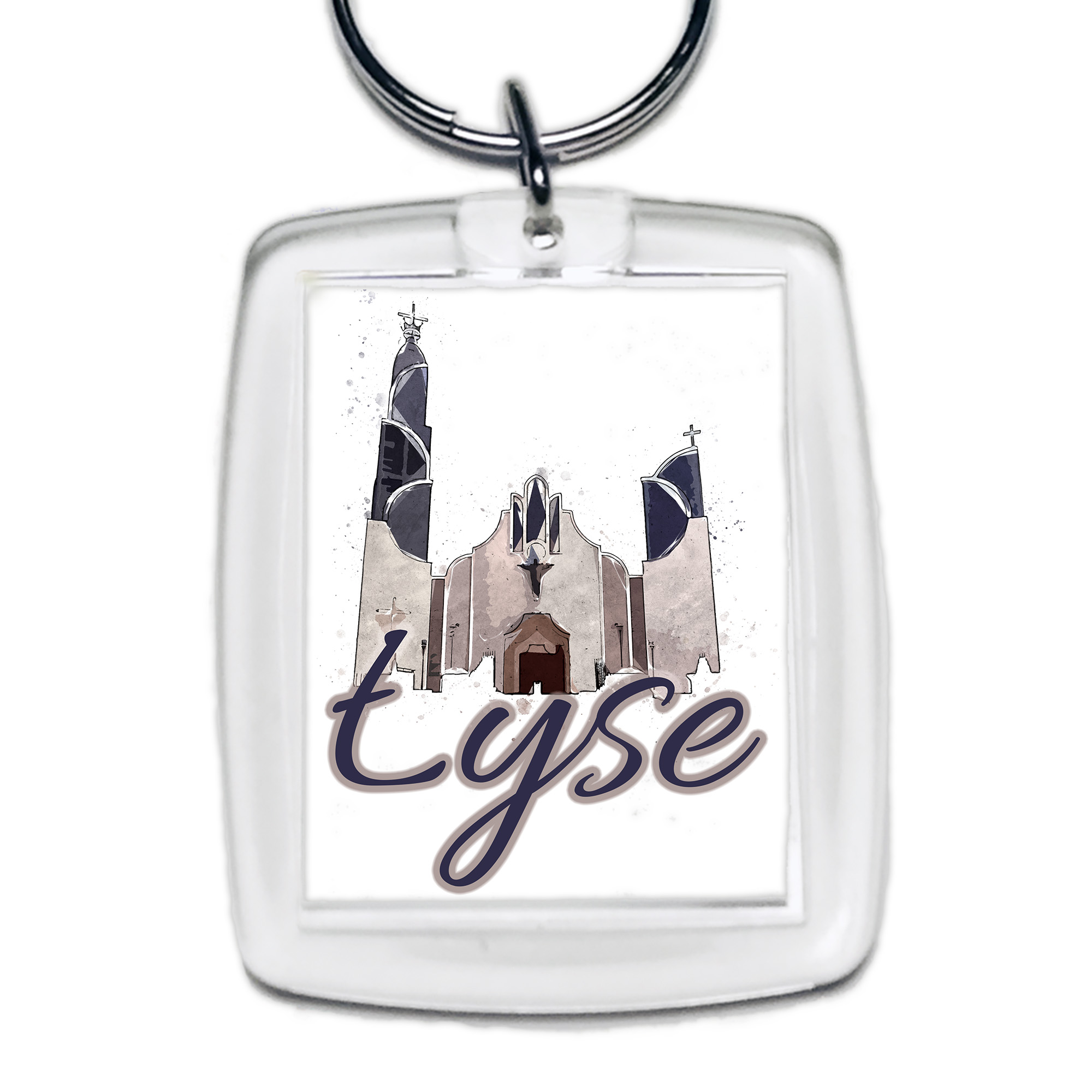 Brelok akrylowy Kościół w Łysych