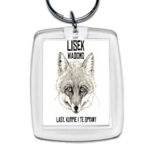 Brelok akrylowy Lisek wiadomo. Lasy Kurpie i te sprawy