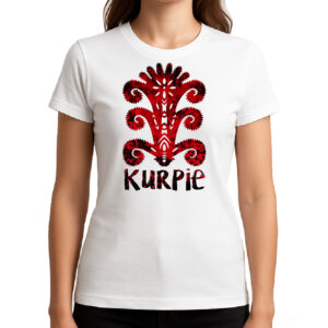 Koszulka damska Czerwona Wycinanka Kurpiowska