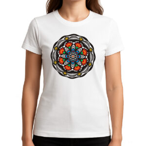 Koszulka damska Folkowa Mandala z Kurpi