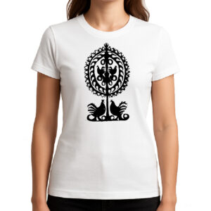 Koszulka damska Kurpiowski Wzór w Wycinance