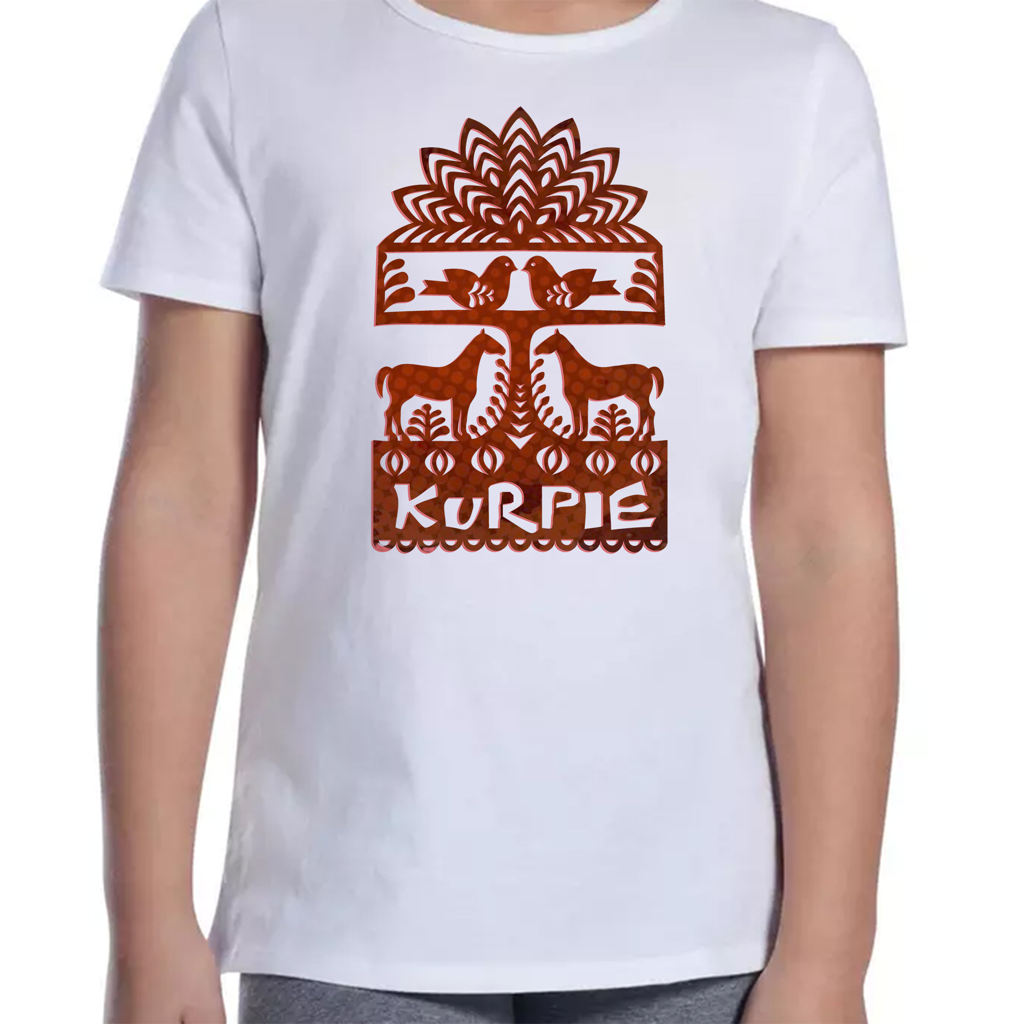 Koszulka dziecięca Ptaki i Konie - Symbol Kurpiów