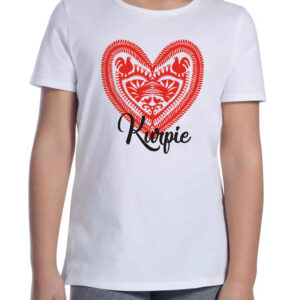 Koszulka dziecięca Serce z Kurpiowskiej Wycinanki