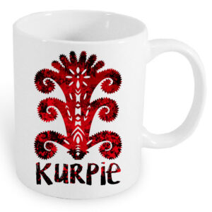 Kubek ceramiczny Czerwona Wycinanka Kurpiowska