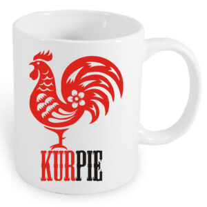 Kubek ceramiczny Czerwony Kogut z Kurpi
