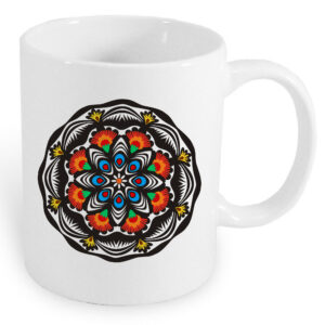 Kubek ceramiczny Folkowa Mandala z Kurpi