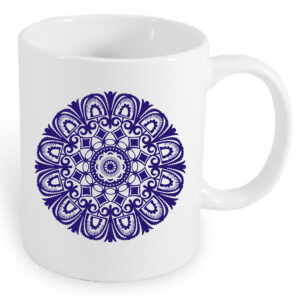 Kubek ceramiczny Folkowa Rozeta Kurpiowska