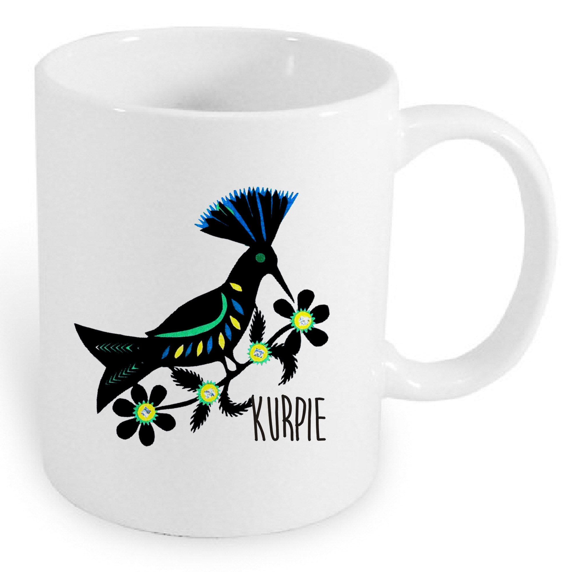 Kubek ceramiczny Folkowy Ptak z Kurpi