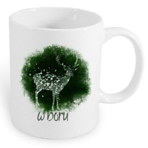 Kubek ceramiczny Kurpiowski Jeleń w Borze