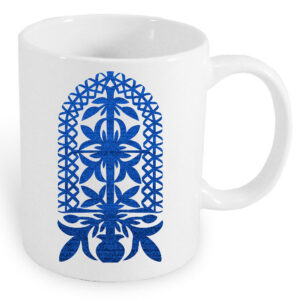 Kubek ceramiczny Kurpiowski Kwiat w Wycinance