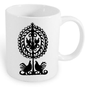 Kubek ceramiczny Kurpiowski Wzór w Wycinance