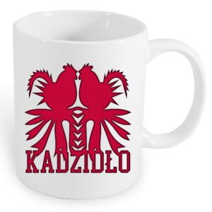 Kubek ceramiczny Kurpiowskie Koguty z Kadzidła