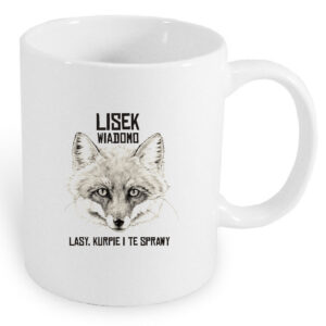 Kubek ceramiczny Lisek wiadomo. Lasy Kurpie i te sprawy
