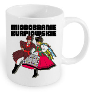 Kubek ceramiczny Miodobranie Kurpiowskie w Tańcu