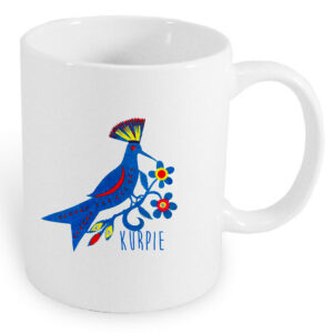 Kubek ceramiczny Skrzydlaty Folk Kurpiowski