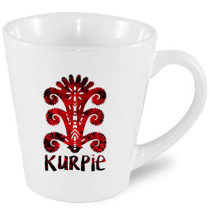 Kubek latte Czerwona Wycinanka Kurpiowska