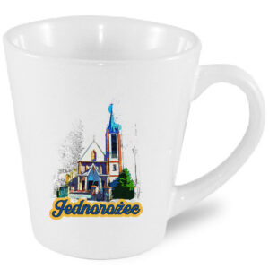 Kubek latte Kościół w Jednorożcu