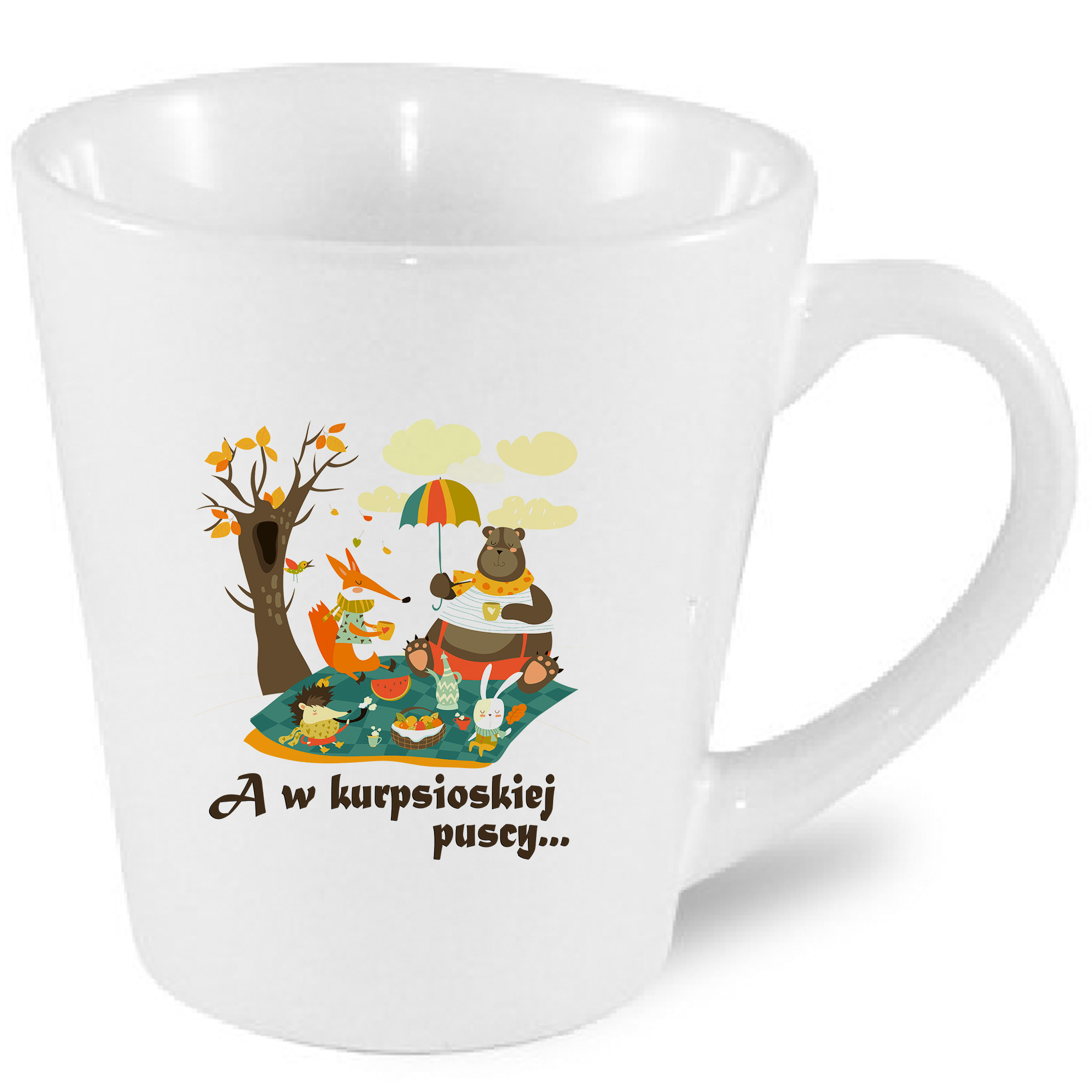 Kubek latte Zwierzęta z Kurpiowskiej Kniei