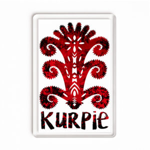 Magnes akrylowy Czerwona Wycinanka Kurpiowska