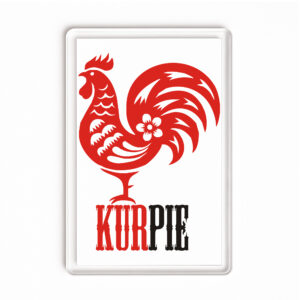 Magnes akrylowy Czerwony Kogut z Kurpi