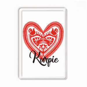 Magnes akrylowy Serce z Kurpiowskiej Wycinanki