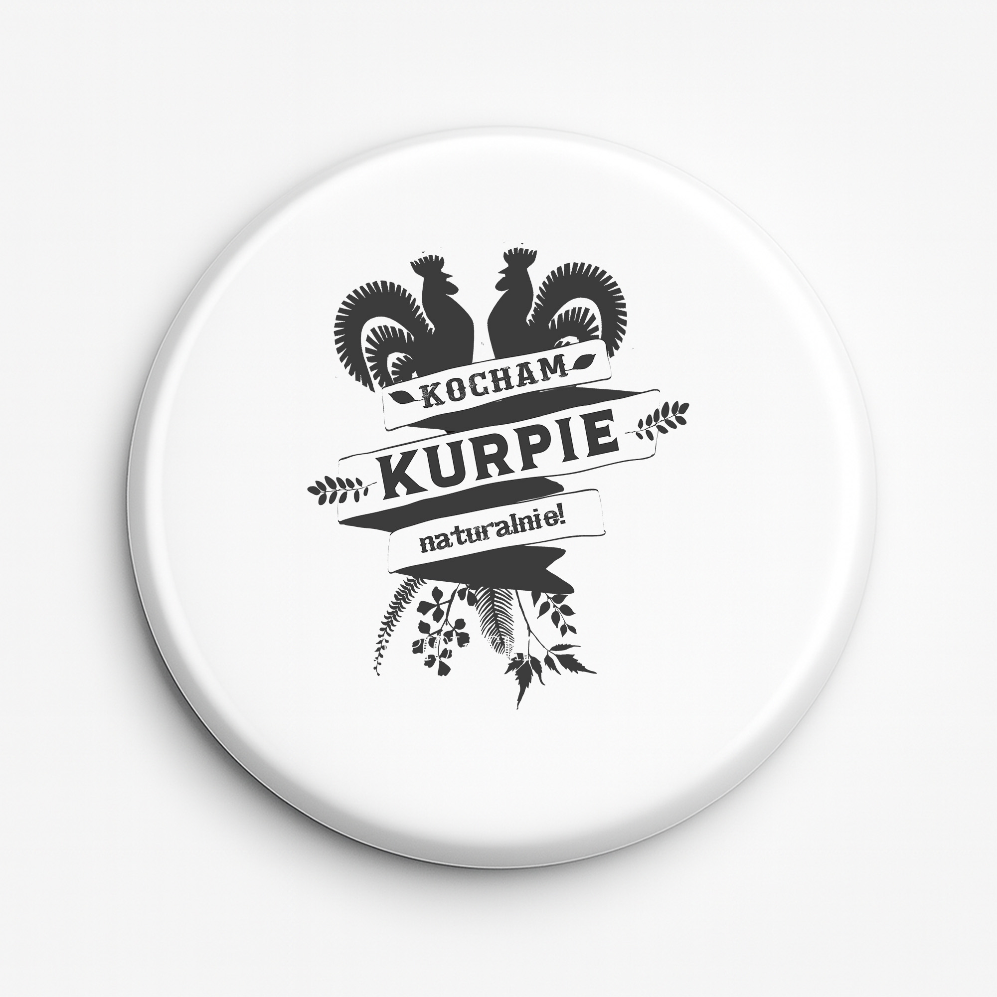 Przypinka pamiątkowa Kocham Kurpie naturalnie!