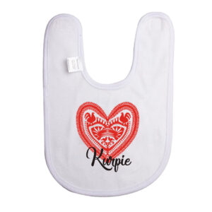 Śliniak dziecięcy Serce z Kurpiowskiej Wycinanki