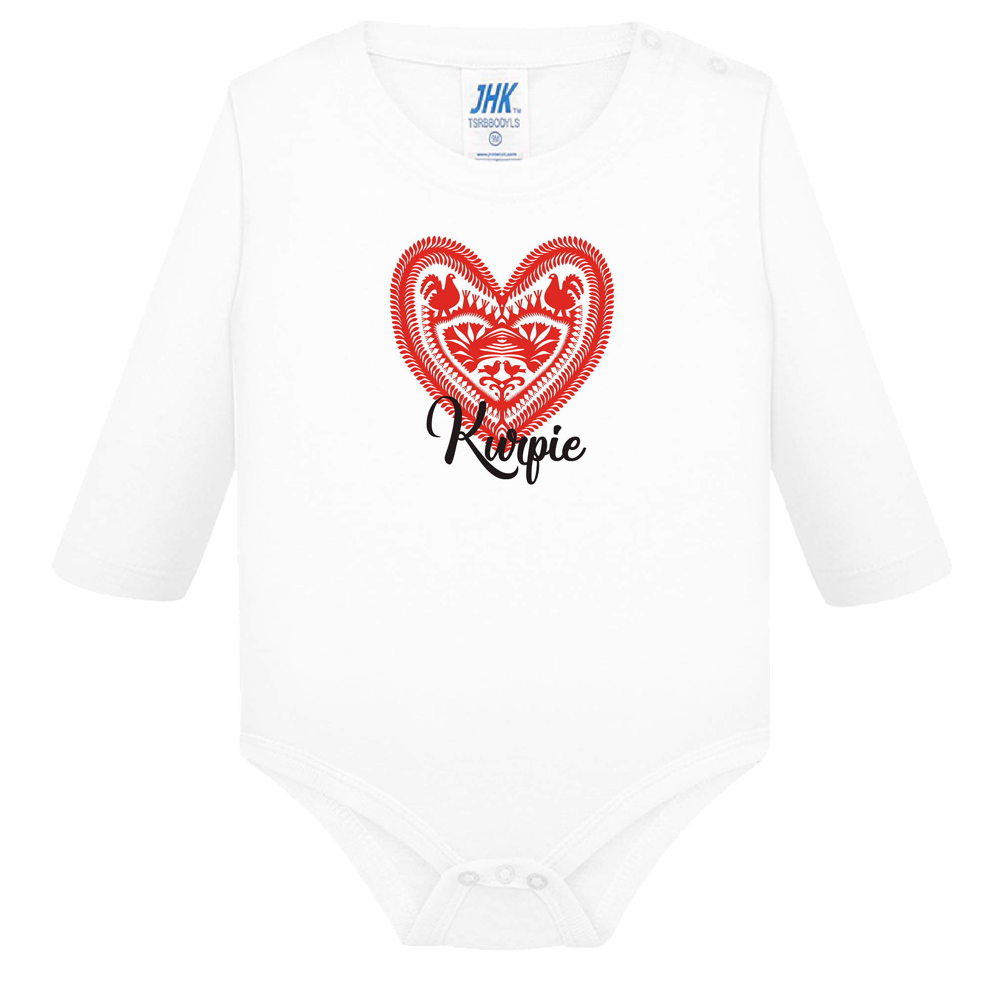 Śpioszki dziecięce Serce z Kurpiowskiej Wycinanki