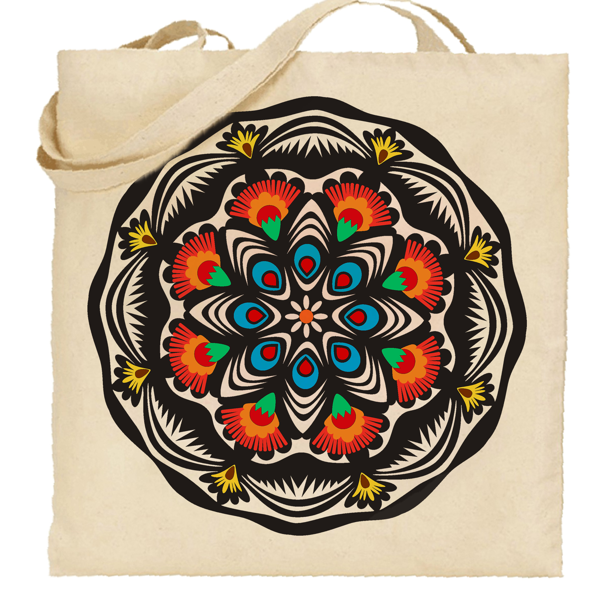 Torba bawełniana Folkowa Mandala z Kurpi
